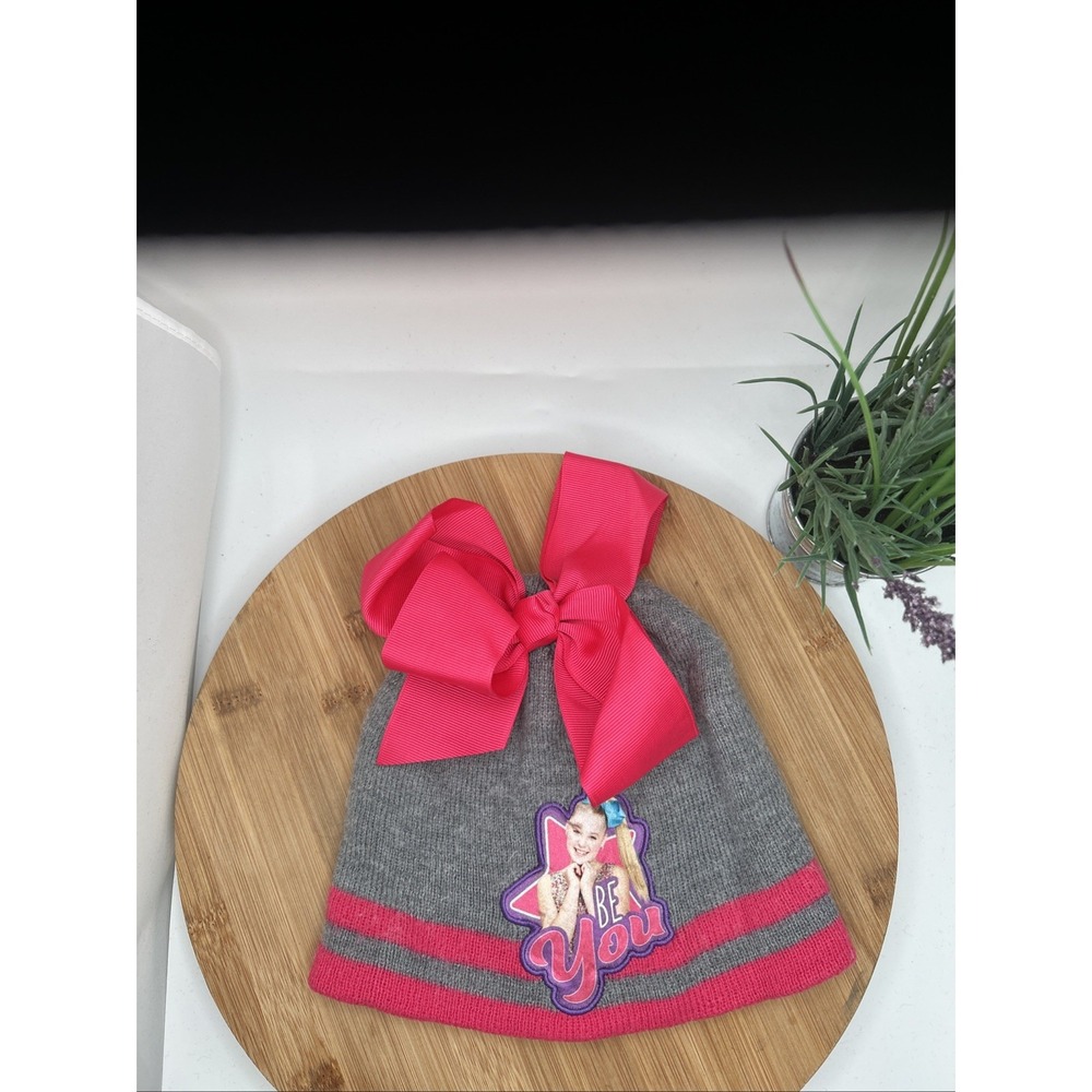 Nickelodeon JoJo Siwa Gray & Pink Winter Hat "Be You" One Size Girls Beanie